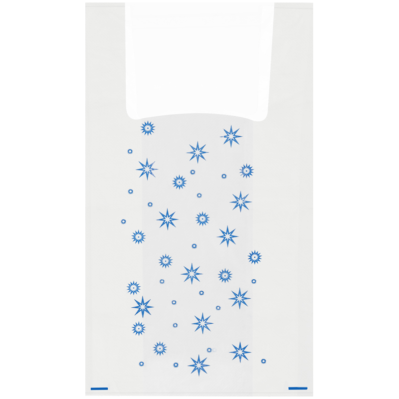 Пакет-майка OfficeClean "Звезды ", ПНД, 30+16*60см, 15мкм, белый