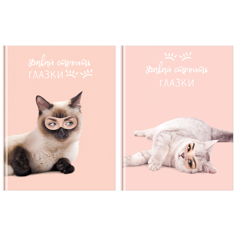 Бизнес-блокнот А5, 80л., BG "Строим глазки", матовая ламинация, выб.лак