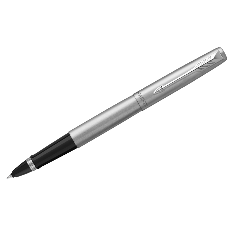Ручка-роллер Parker "Jotter Stainless Steel CT" черная, 0,8мм, подарочная упаковка