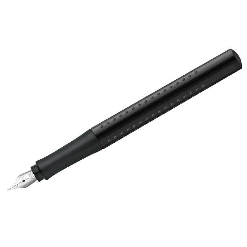 Ручка перьевая Faber-Castell "Grip 2010" синяя, F=0,6мм, трехгран., черн. корпус