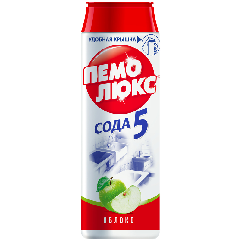Средство чистящее Пемолюкс "Сода 5. Яблоко", порошок, 480г