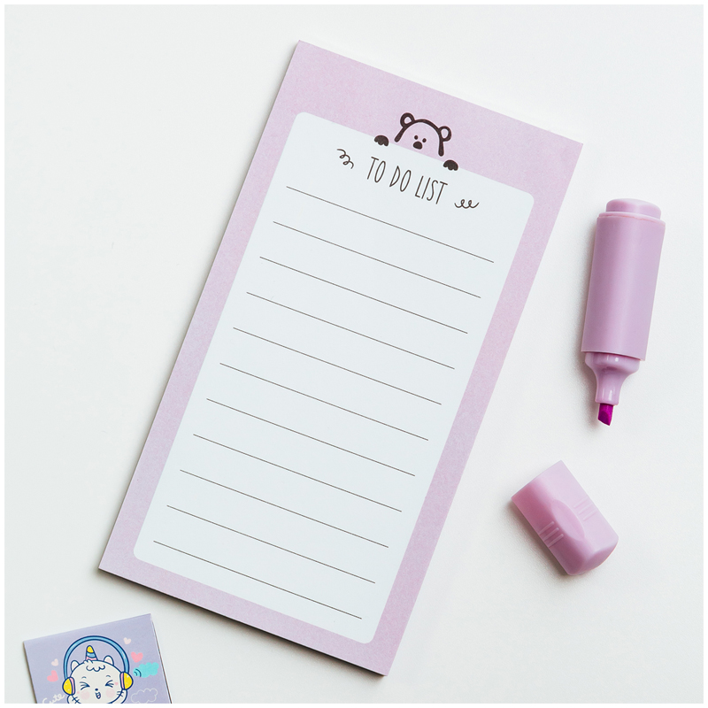 Блок для записей (To Do list) MESHU "Dew" 8,0*15,0см, 50л., pink dreams, на склейке