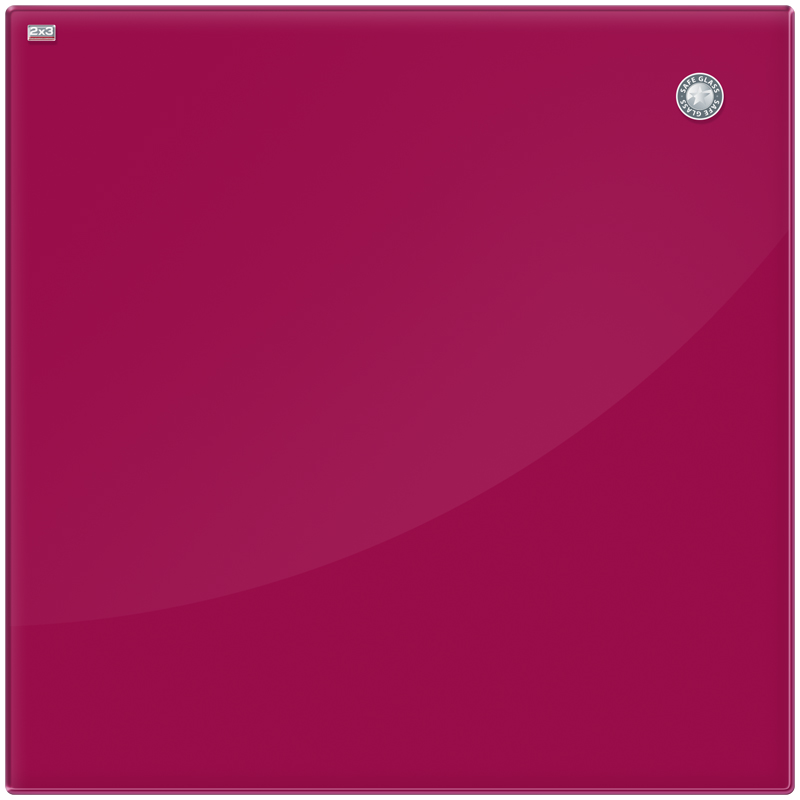 Доска стеклянная магнитно-маркерная 2х3 "Office", 45*45см, красная, маркер, 6 магнитов