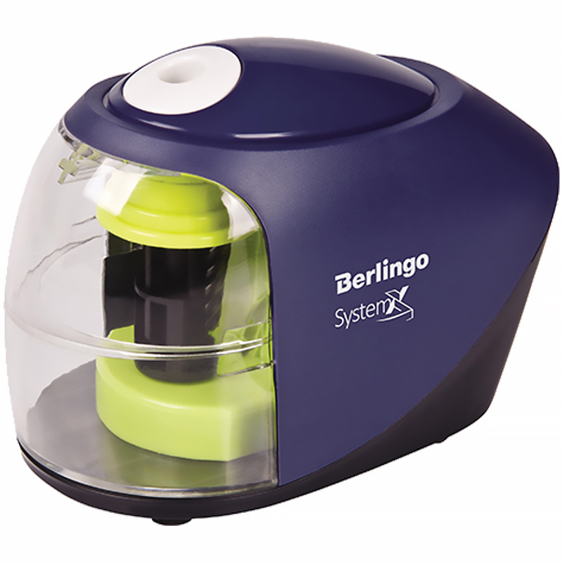 Точилка электрическая Berlingo "SystemX" 1 отверстие, с контейнером, картон. упаковка