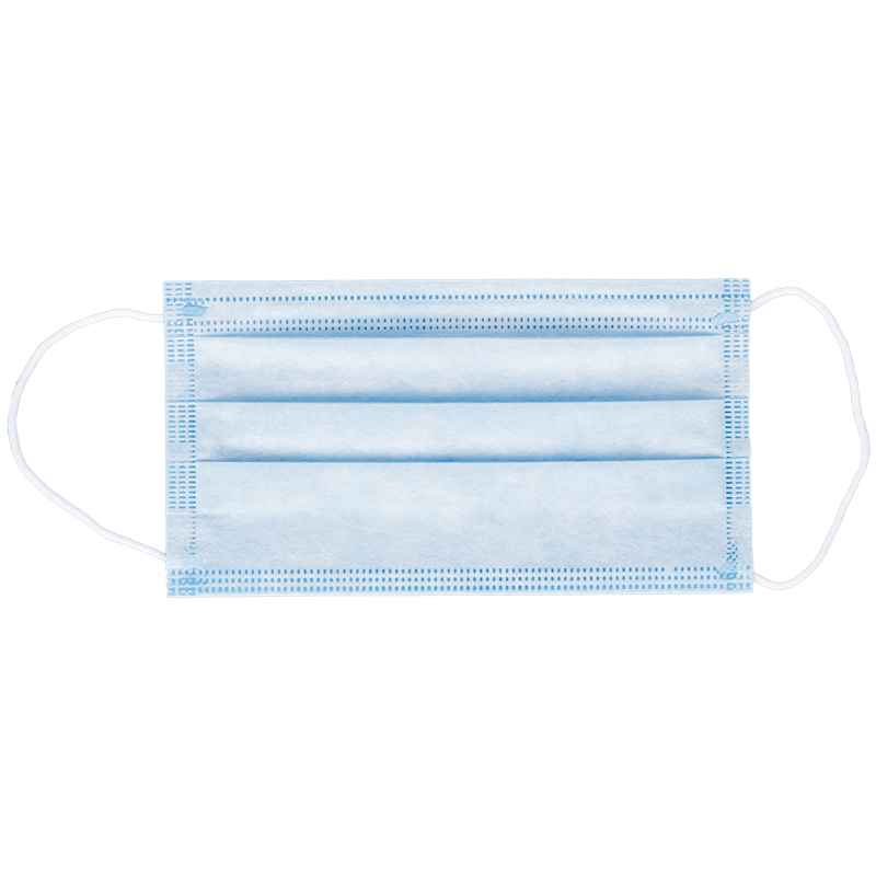 Маска медицинская, набор 50 шт., одноразовая OfficeClean ЭКОНОМ, 3-х сл. с носовым фиксатором на резинках, голубая, пакет (фильтр СМС)(ПОД ЗАКАЗ)