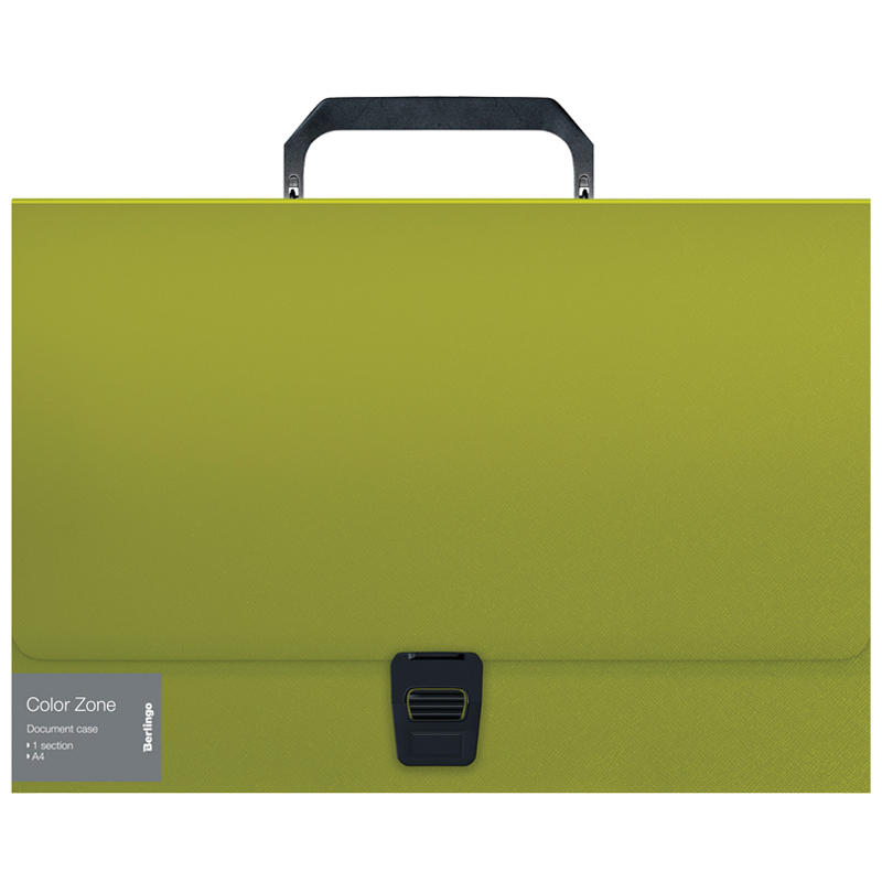 Папка-портфель 1 отделение Berlingo "Color Zone" A4, 330*230*35мм, 1000мкм, салатовая