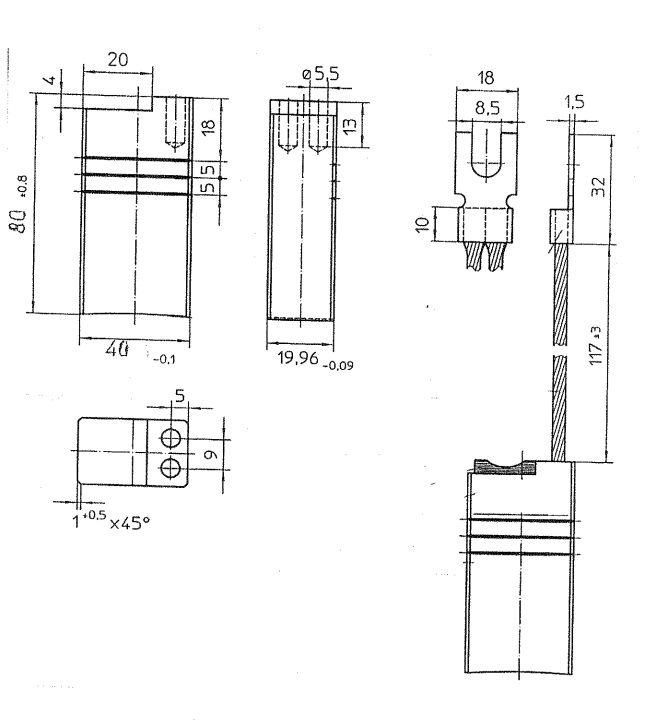 Щетки для электрических машин M9426 20х40х80 К1-7 НК-9 1 ПЩ6х125 8В2-6