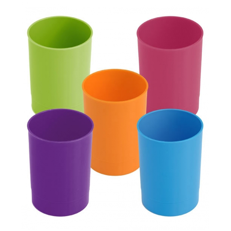 Подставка-стакан СТАММ "Офис. Intensive", пластик, круглый, ассорти