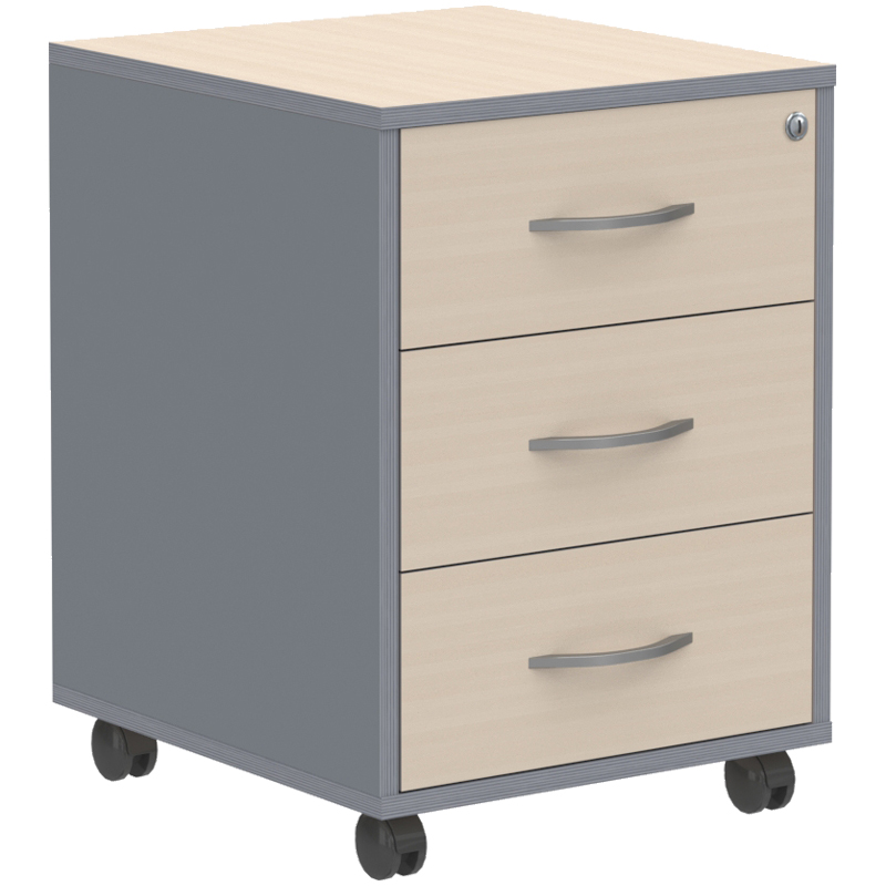 Тумба подкатная с фолдингом Skyland Imago/Клен Металлик, 412*450*556, ТМ-3