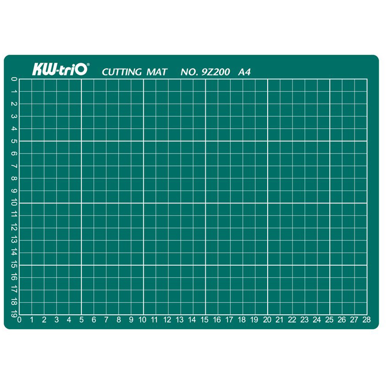 Коврик для резки KW-Trio A4, 30*22см, толщина 3мм, разметочная сетка
