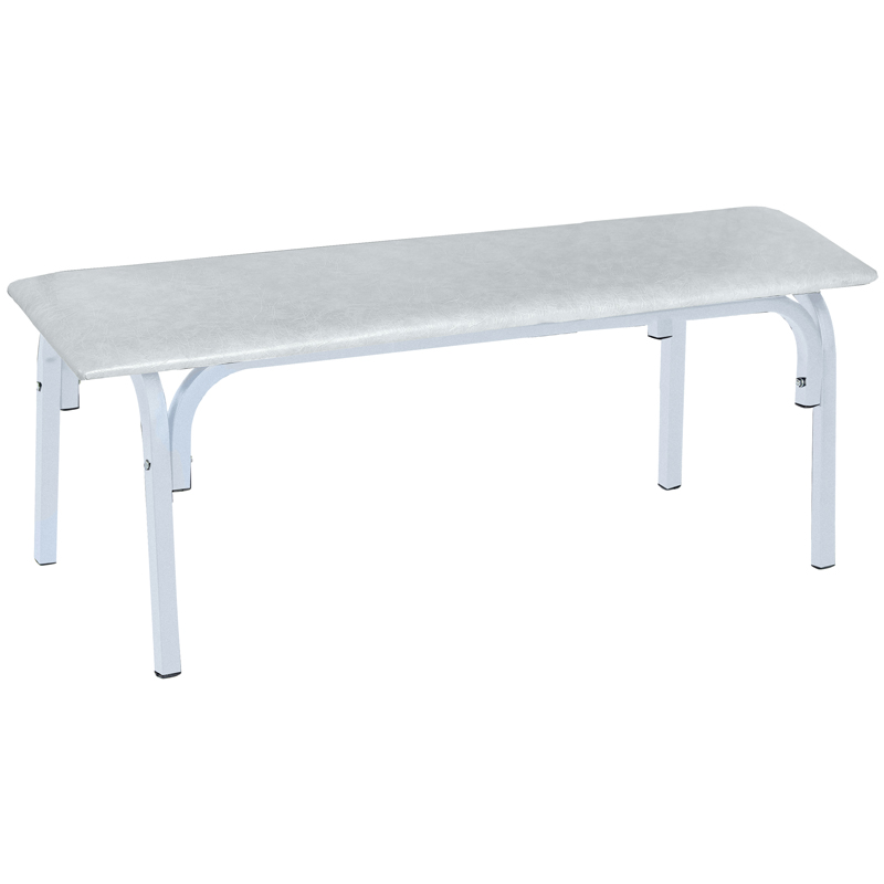 Банкетка без спинки Астрид БМ 9/1, 1200*450*415, каркас алюмин. муар светло-серый, кожзам светло-серый К-05