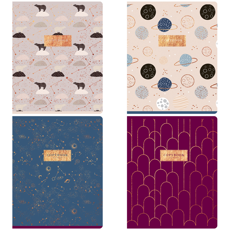 Тетрадь 48л., А5, клетка Greenwich Line "Magic stars", матовая ламинация, тиснение фольгой, 70г/м2