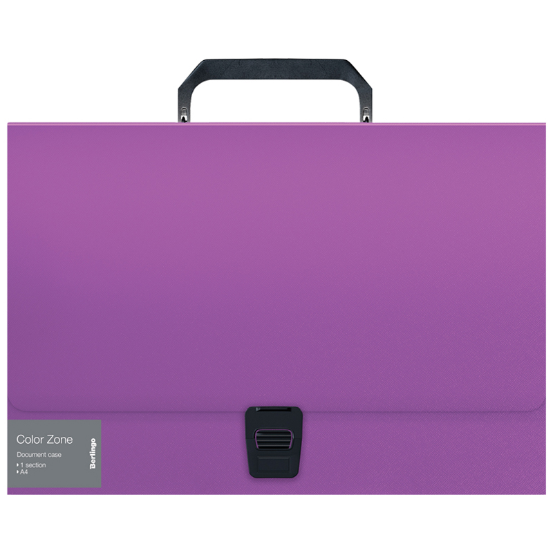 Папка-портфель 1 отделение Berlingo "Color Zone" A4, 330*230*35мм, 1000мкм, фиолетовая
