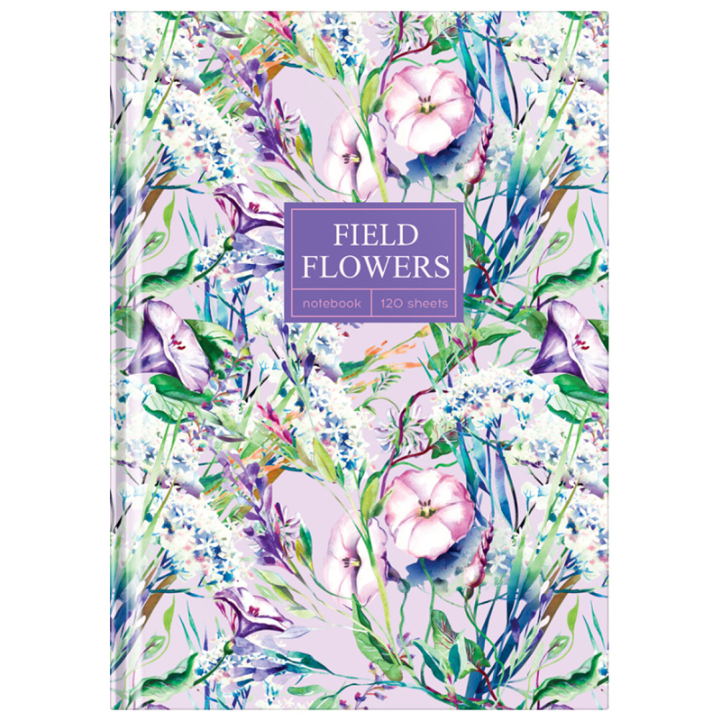 Бизнес-блокнот А5, 120л., OfficeSpace "Field flowers", глянцевая ламинация