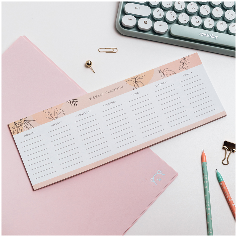 Планер на неделю MESHU 297*105мм, 30л., "Terracotta", на склейке