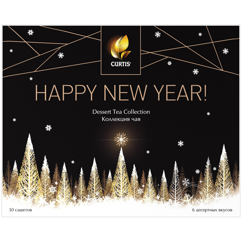 Подарочный набор чая Curtis "Dessert Tea Collection", 6 вкусов, 30 пакетиков, 58,5г, картон. коробка