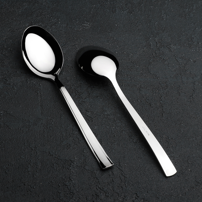 Ложка десертная «Торжество», толщина 2 мм (М18), цвет серебряный