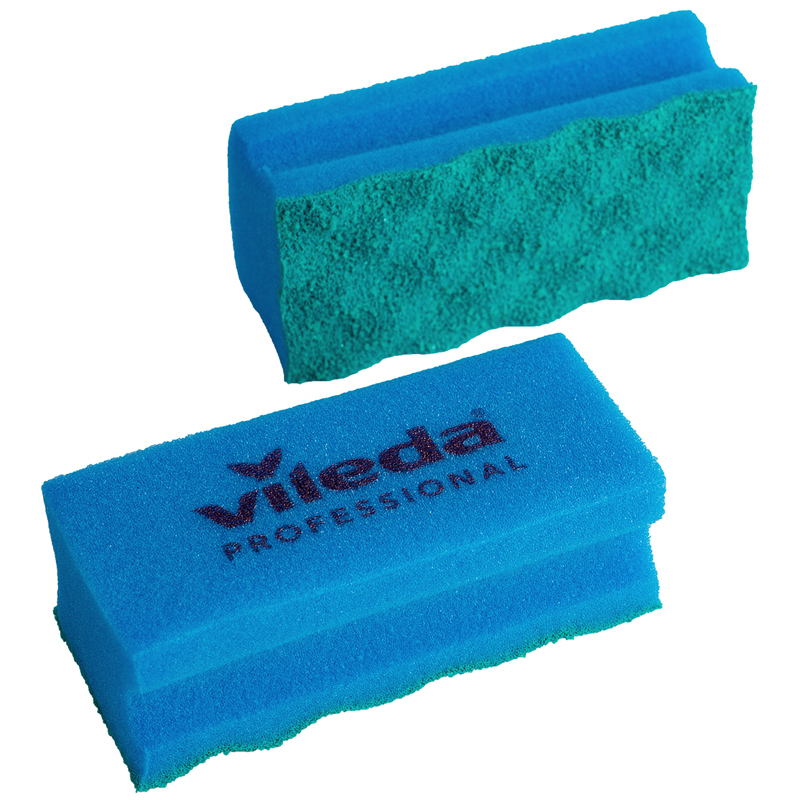 Губка Vileda Professional "Pur Active", с абразивным слоем, 14*6,3см, 10шт, синий/зеленый 123118 (ПОД ЗАКАЗ)