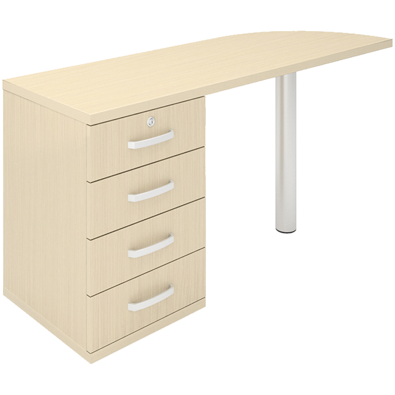 Тумба приставная с топом левым МФ Виско Консул/Дуб шамони светлый, 1500*500*740 ТТПЛ-1/Дуб шамони светлый (ПОД ЗАКАЗ)