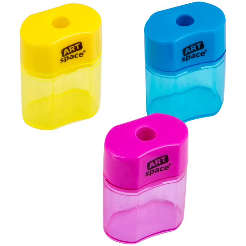 Точилка ArtSpace 1 отверстие, контейнер, ассорти