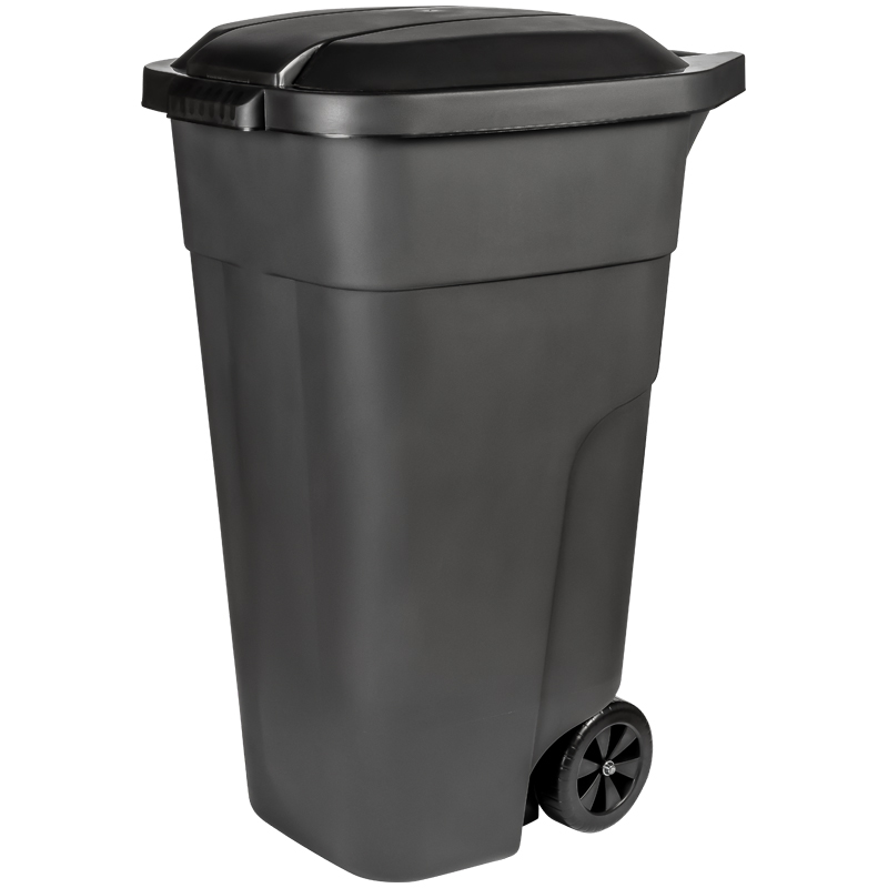 Бак для мусора уличный PlastTeam, с крышкой, на колесах, 110л