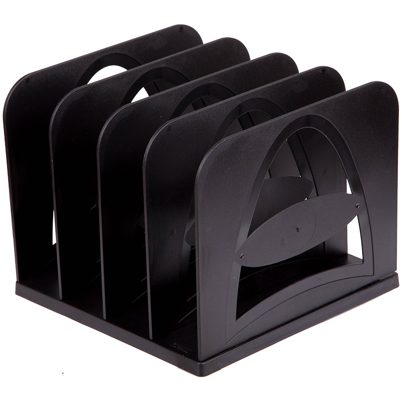 Лоток-сортер вертикальный СТАММ, сборный, 4 отделения, черный