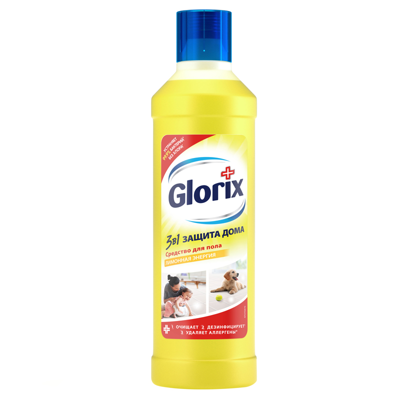 Средство для мытья полов Glorix "Лимонная энергия",1л