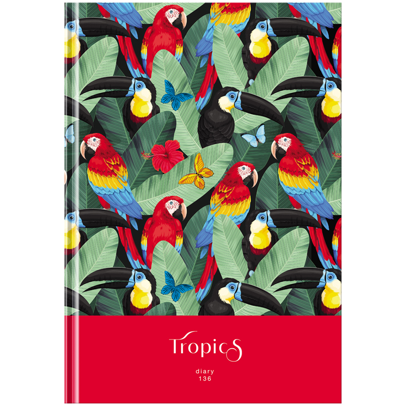 Ежедневник недатированный А5, 136л., 7БЦ BG "Тропический рай", глянцевая ламинация
