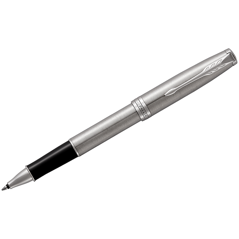 Ручка-роллер Parker "Sonnet Stainless Steel CT" черная, 0,8мм, подарочная упаковка