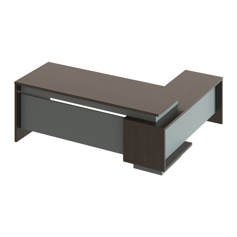 Стол письменный угловой с бок. тумбой лев. МФ Виско Дельта/Венге-Антрацит, 1880*1800*780 (ПОД ЗАКАЗ)