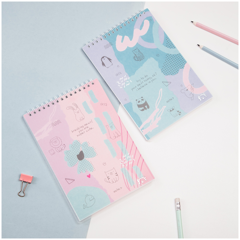 Блокнот А5 60л. на гребне MESHU "Сute memphis", пластиковая обложка