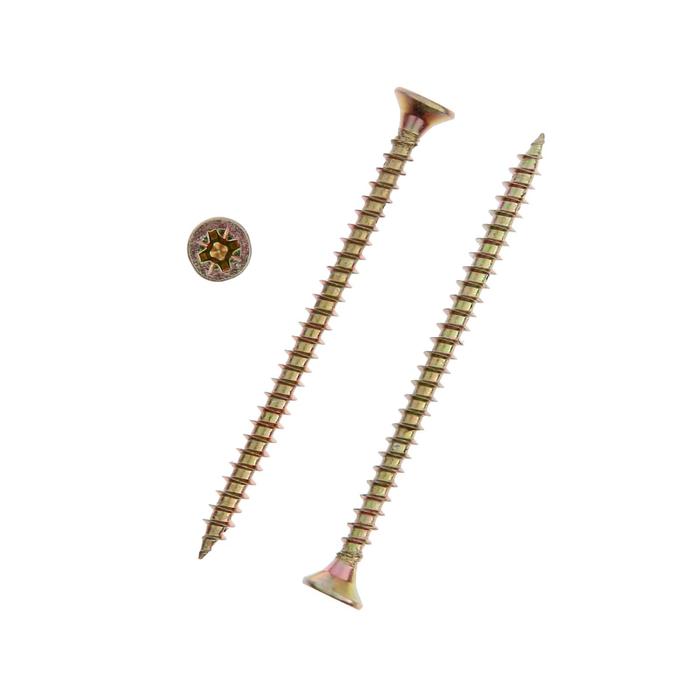 Саморезы универсальные ТУНДРА krep 4.0x60 мм, желтый цинк, 10 шт.