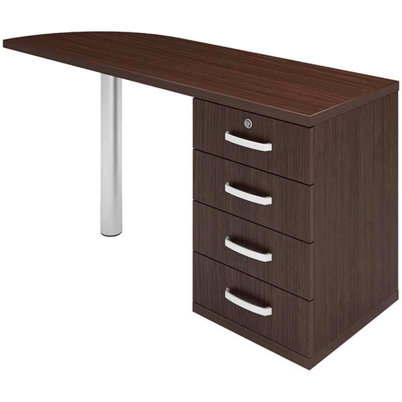 Тумба приставная с топом правым МФ Виско Консул/Венге, 1500*500*740 ТТПП-1/Венге (ПОД ЗАКАЗ)