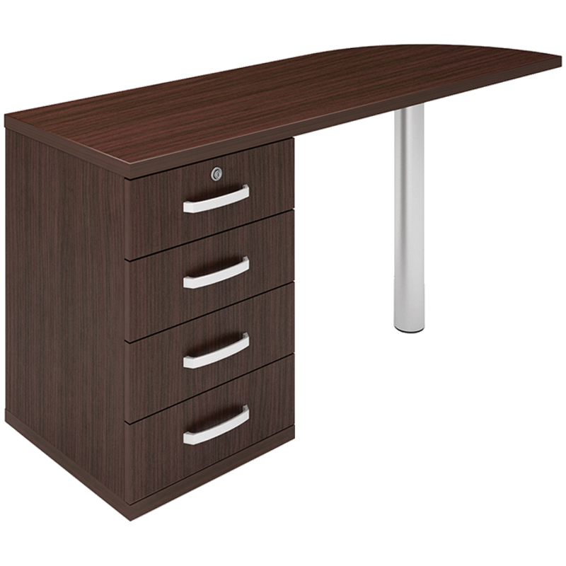 Тумба приставная с топом левым МФ Виско Консул/Венге, 1500*500*740 ТТПЛ-1/Венге (ПОД ЗАКАЗ)