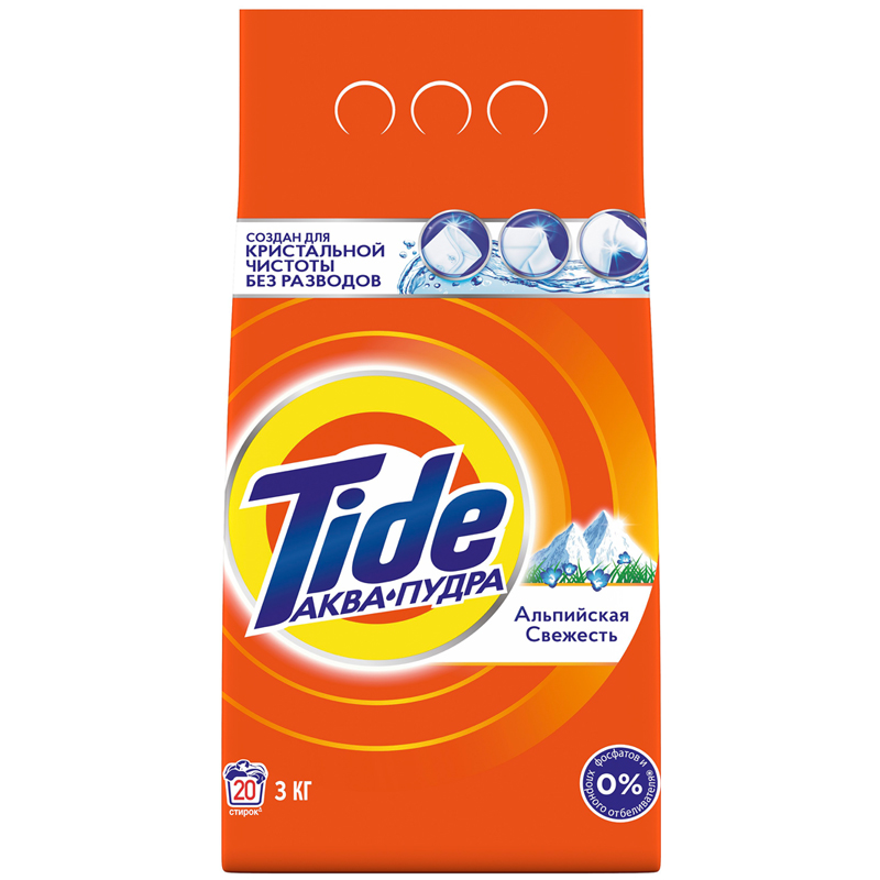 Порошок для машинной стирки Tide "Альпийская свежесть", 3кг