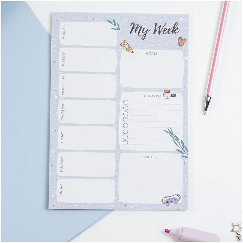 Планер на неделю MESHU 148*210мм (А5), 30л., "Sweet jam", на склейке