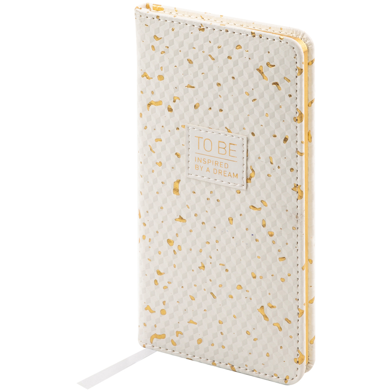 Еженедельник недатированный, карманный, 64л., кожзам, OfficeSpace "Fortune", белый, золотой срез