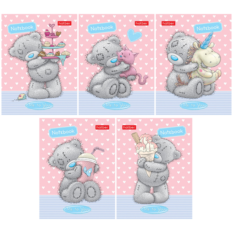 Блокнот А7 48л. на склейке Hatber "MeToYou", 3-х цветный блок