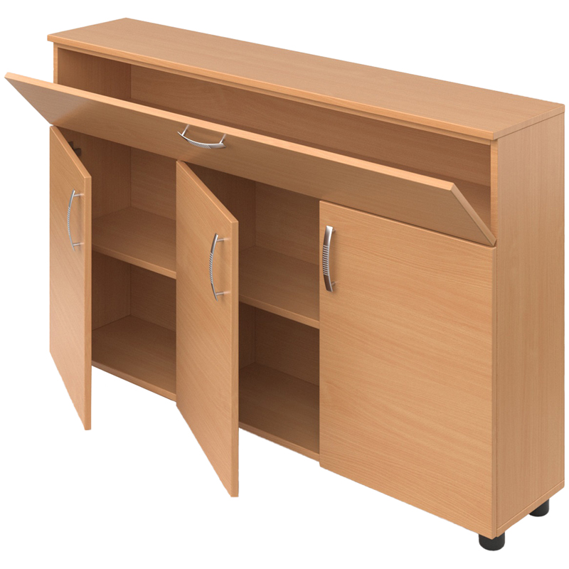 Тумба для школьной доски Мета Мебель, 1270*260*820мм, бук, 4 ящика (ПОД ЗАКАЗ)