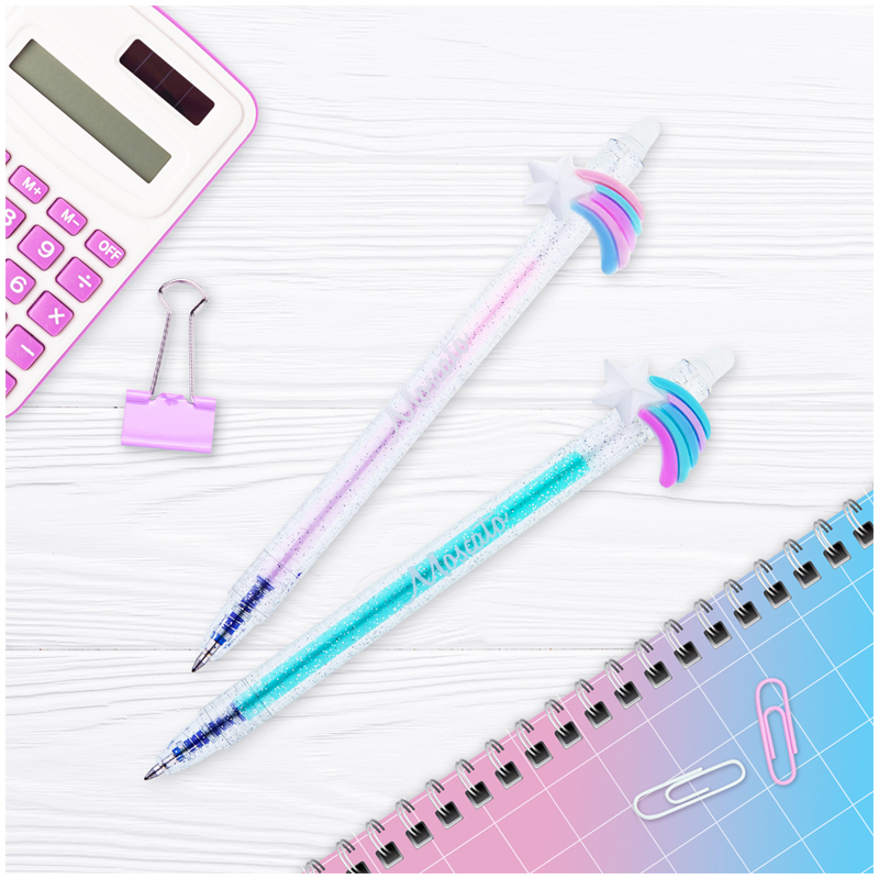 Ручка гелевая стираемая автоматическая MESHU "Cute Star" синяя, 0,5мм, корпус ассорти