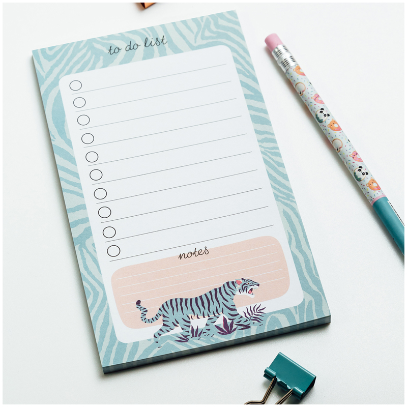 Блок для записей (To Do list) MESHU 10,0*17,0см, 50л., "Wild", на склейке