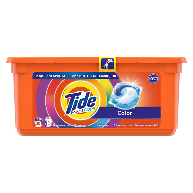 Капсулы для машинной стирки Tide "Color", 3в1 Pods, 30шт.*24,8г 8001090758491 (ПОД ЗАКАЗ)