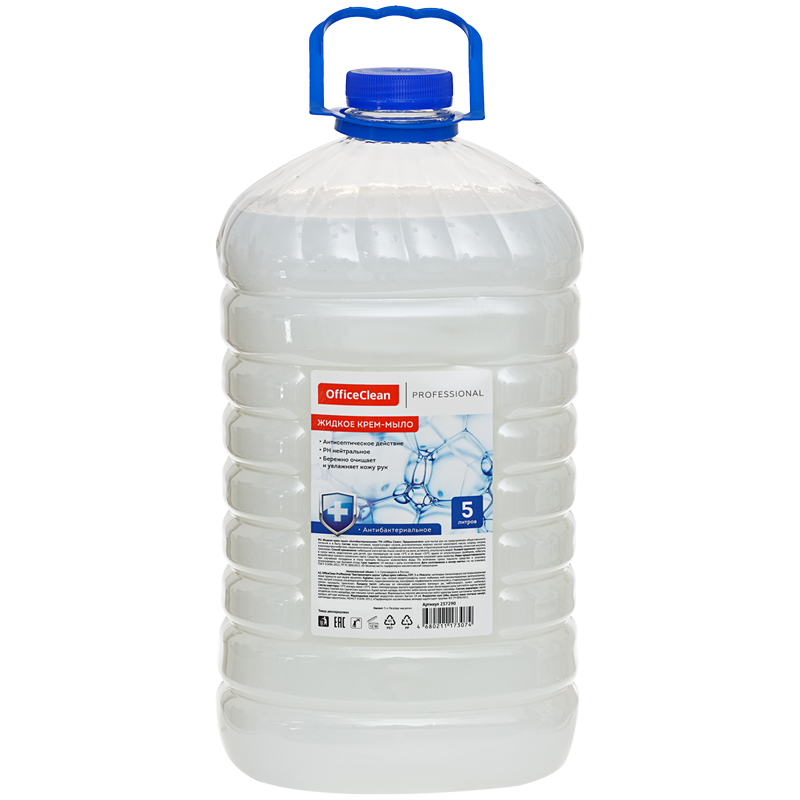 Мыло-крем жидкое OfficeClean "Proffesional. Антибактериальное", ПЭТ, 5л