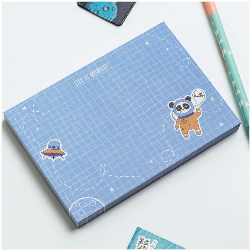 Блок для записей MESHU 8,8*12,5см, 100л., "Space adventure", на склейке