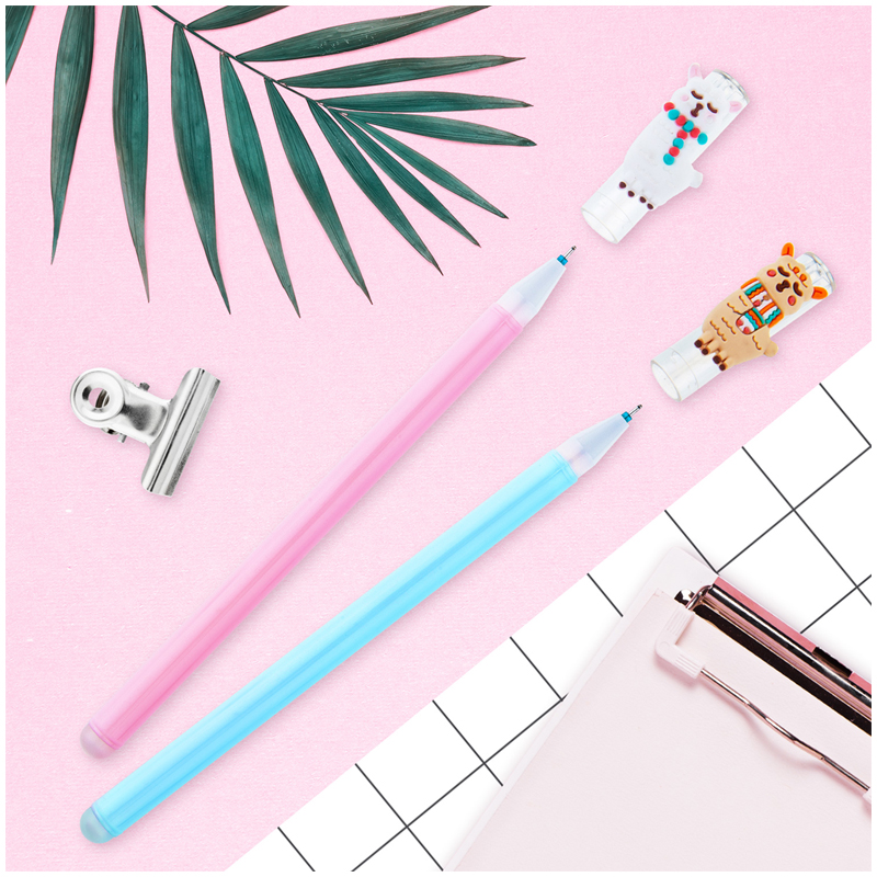 Ручка гелевая стираемая MESHU "Lama" синяя, 0,5мм, корпус ассорти