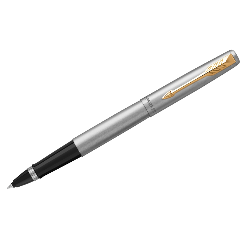 Ручка-роллер Parker "Jotter Stainless Steel GT" черная, 0,8мм, подарочная упаковка