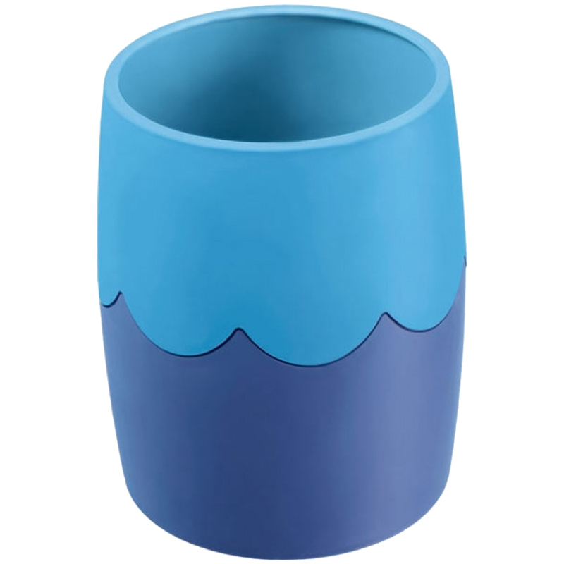 Подставка-стакан СТАММ, пластик, круглый, двухцветный синий