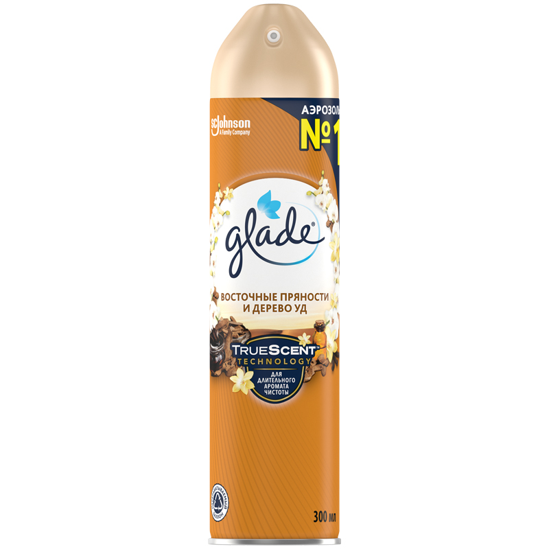 Освежитель воздуха аэрозольный Glade "Восточные пряности и дерево уд", 300мл