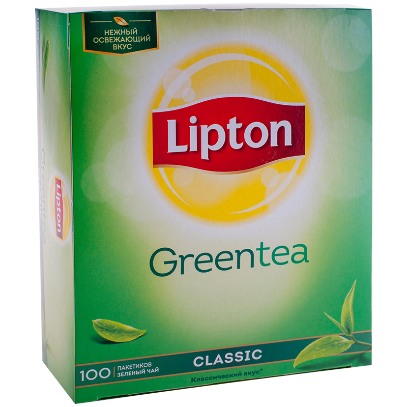 Чай Lipton "Classic Green", зеленый, 100 пакетиков по 1,7г