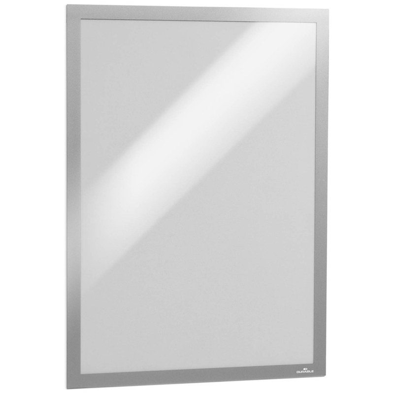 Комплект рамок самоклеящихся магнитных информационных 2шт. Durable "Duraframe" А3, серебристый метал